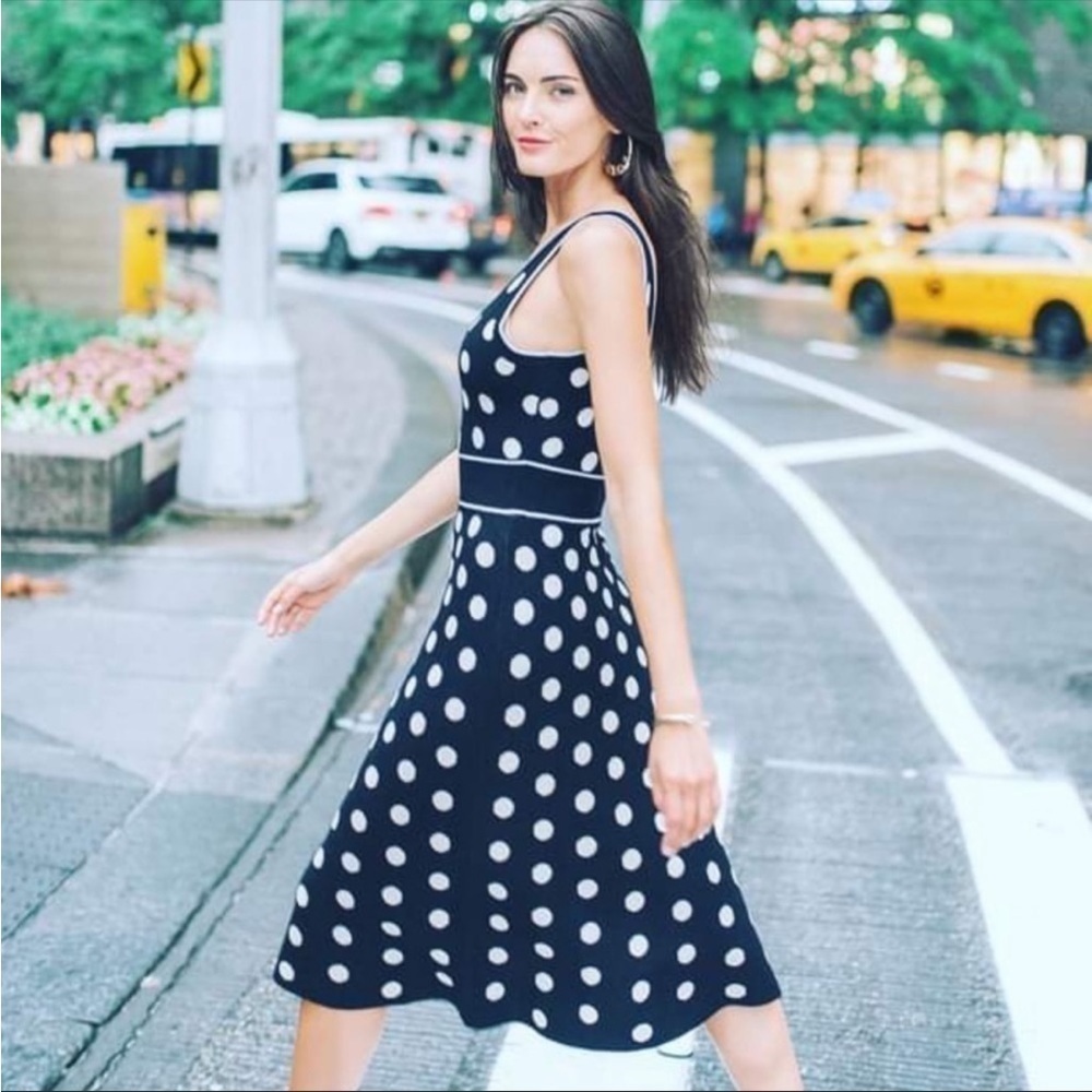 Rachel Roy polka dot knit midi dress